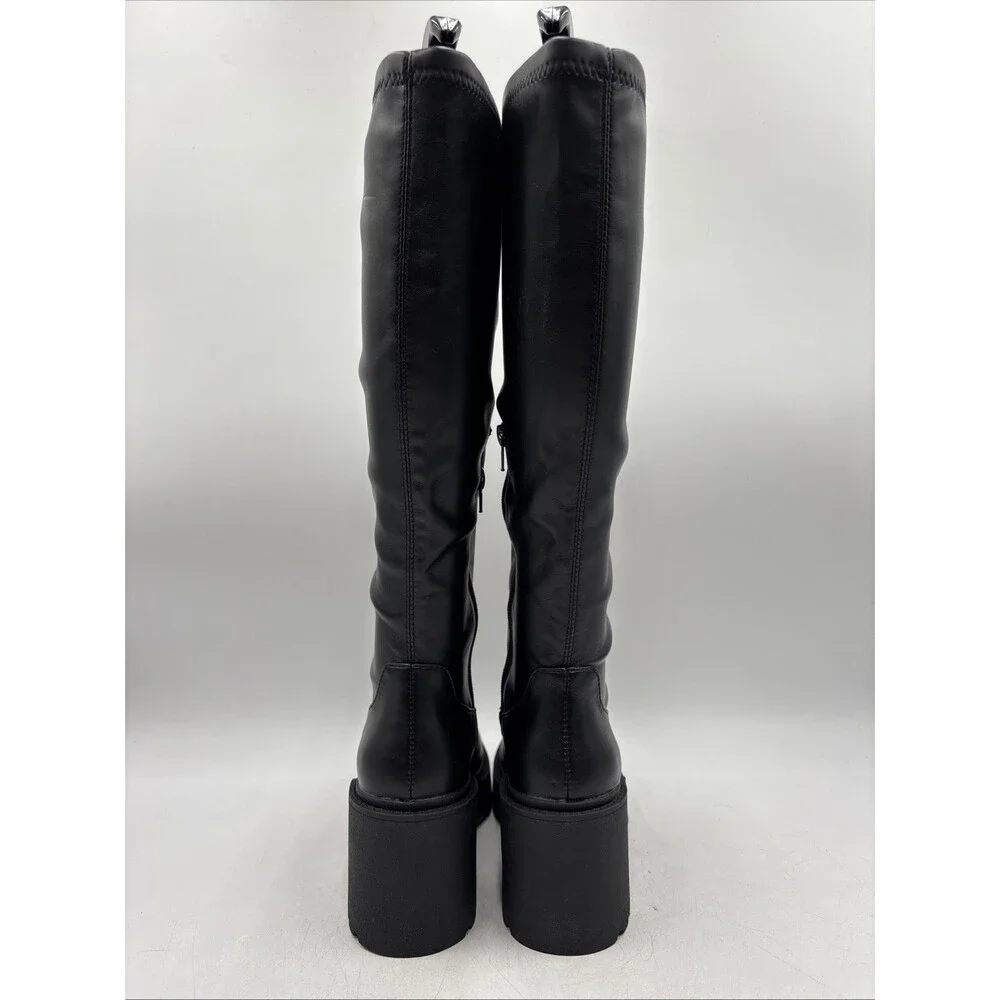 Madden Girl Women's Paxx Knee High Boot Black Faux Leather Size 8 M - Picture 4 of 5